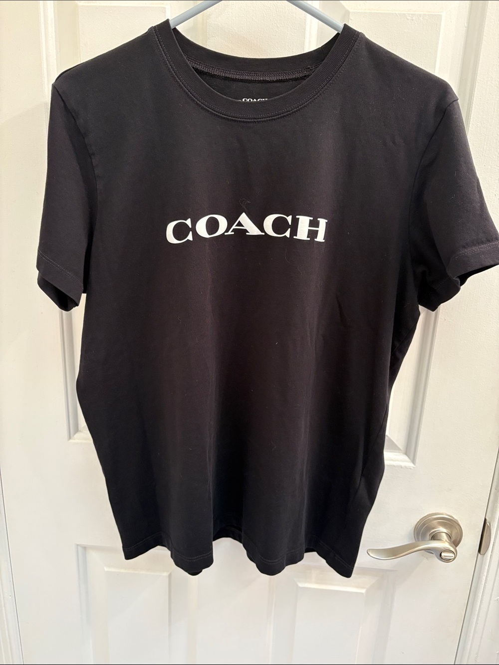 Coach Black Crewneck T-Shirt with White Logo